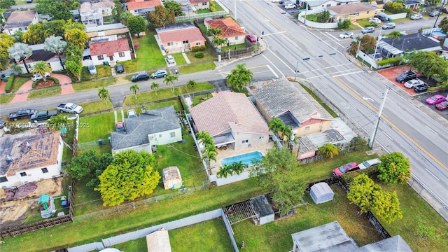 aerial view featuring a residential view