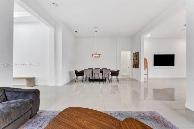 view of tiled living room