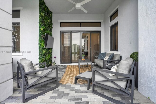 view of patio / terrace with ceiling fan