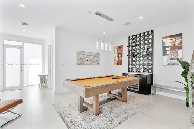 game room with indoor bar and pool table