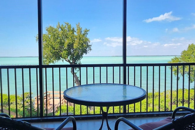 balcony with a water view