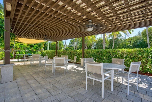 view of patio / terrace with ceiling fan