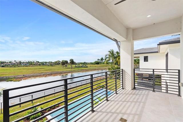 balcony with a water view