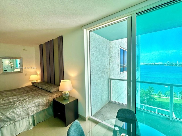 bedroom featuring a textured ceiling