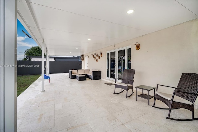 view of patio with outdoor lounge area