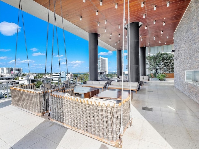 view of patio featuring an outdoor hangout area