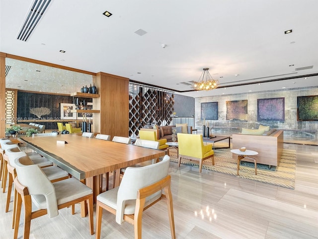 dining room with an inviting chandelier