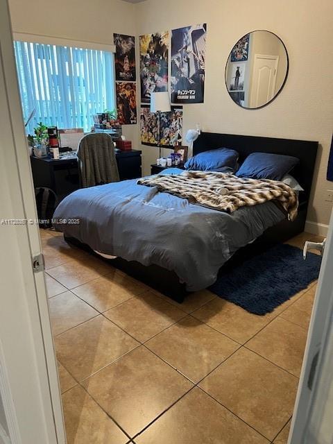 view of tiled bedroom