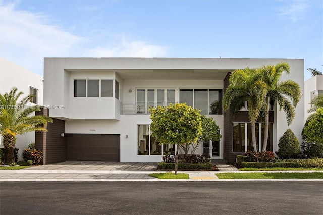 contemporary house featuring a garage