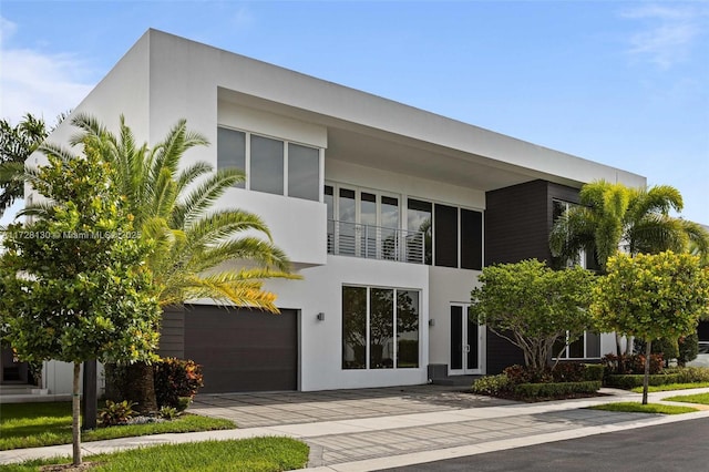 view of property featuring a garage