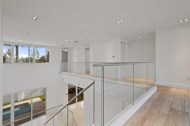 hall featuring light hardwood / wood-style flooring