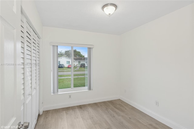 empty room featuring light wood-type flooring