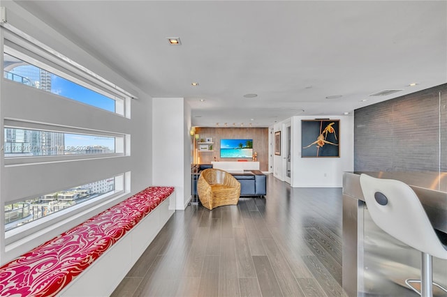 interior space featuring dark hardwood / wood-style flooring