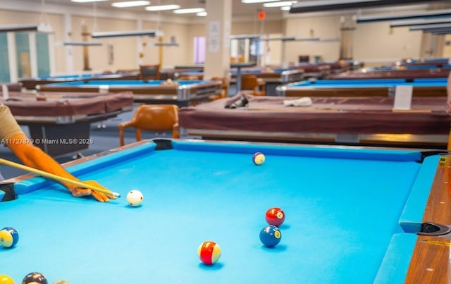 view of swimming pool featuring pool table