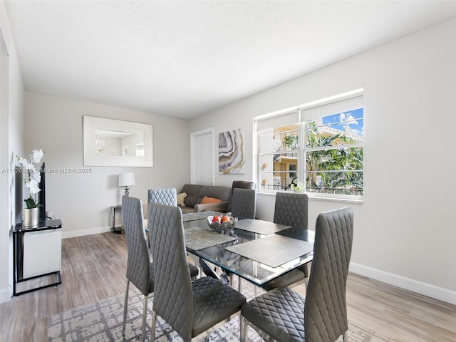 dining space featuring light hardwood / wood-style floors