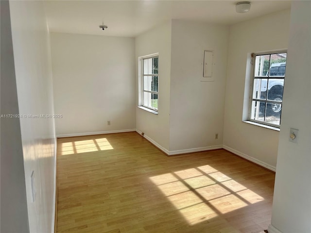 empty room featuring light hardwood / wood-style flooring