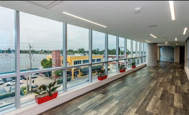 common area with a water view