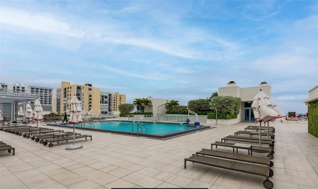 view of pool with a patio area