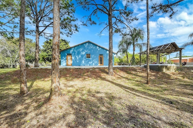 view of yard with a gazebo