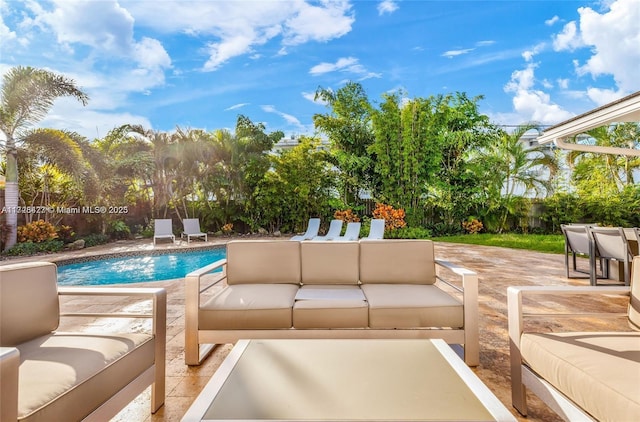 view of patio with an outdoor living space