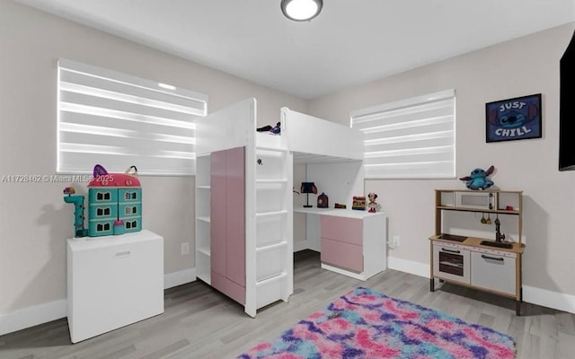 bedroom featuring light hardwood / wood-style flooring