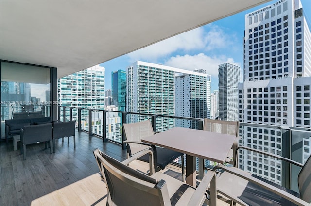 balcony with a city view