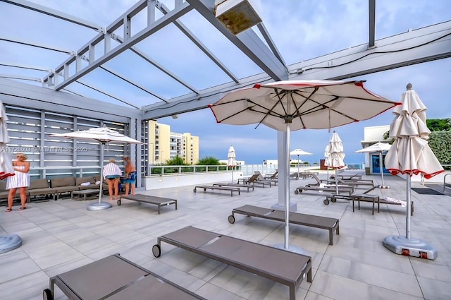 view of patio with a pergola