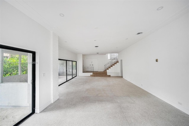 interior space featuring ornamental molding