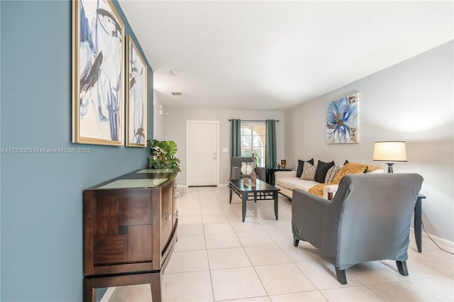 view of tiled living room