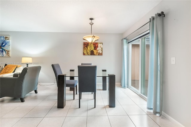 view of tiled dining area