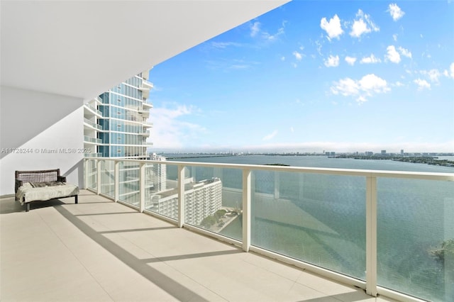 balcony with a water view