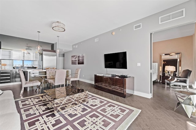 living room featuring hardwood / wood-style flooring