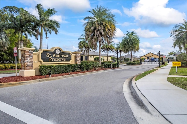 view of community sign