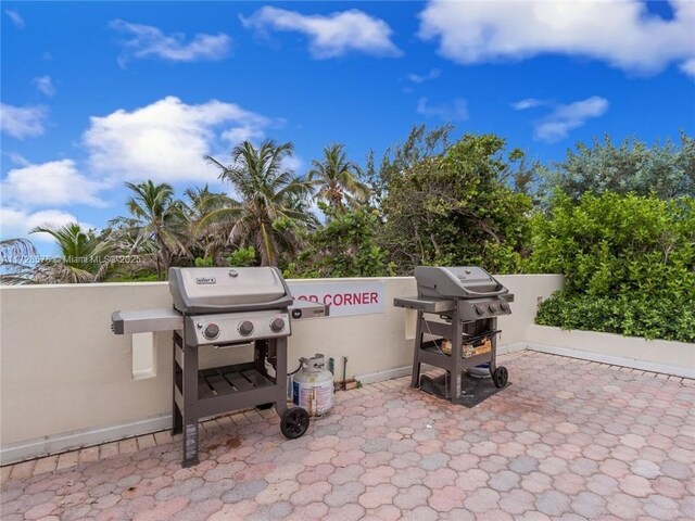 view of patio with grilling area