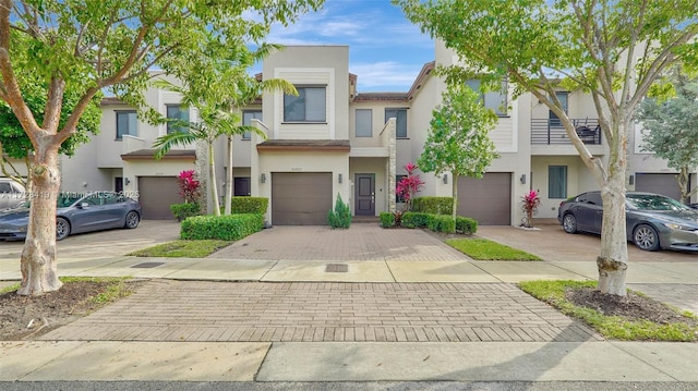 view of property featuring a garage