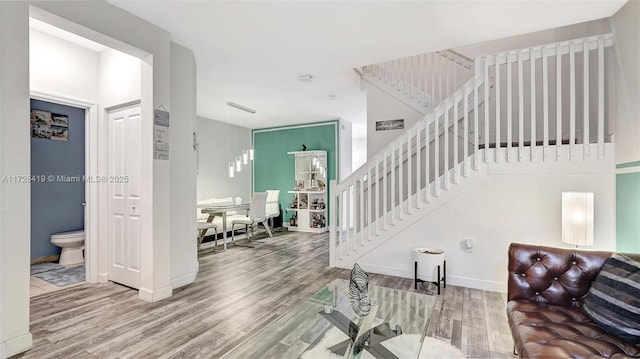 interior space with hardwood / wood-style floors