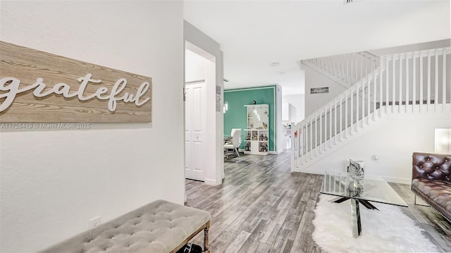 foyer featuring hardwood / wood-style floors