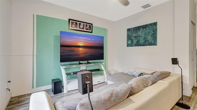 living room featuring hardwood / wood-style flooring