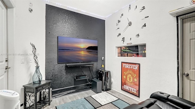 living room with light wood-type flooring