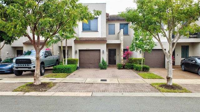 view of property featuring a garage