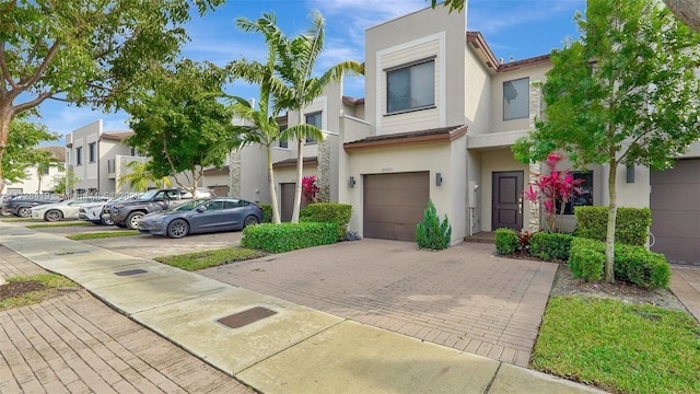 view of property featuring a garage