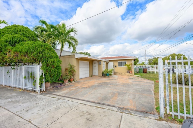 view of front of house with a garage