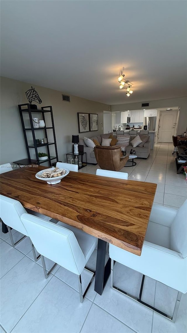 view of tiled dining room