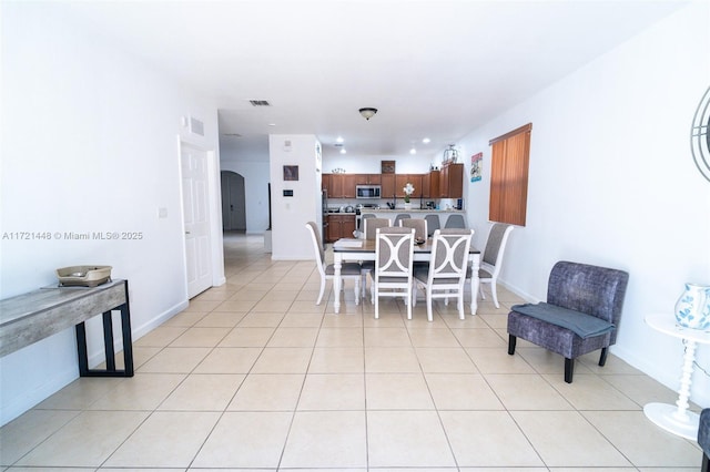 view of tiled dining room