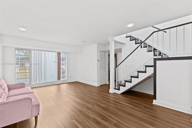 living room with wood-type flooring