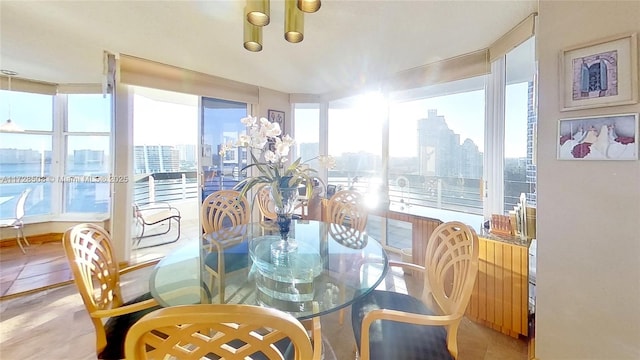 3600 Mystic Pointe Unit 1801, Aventura, FL 33180 - dining area featuring a view of skyline