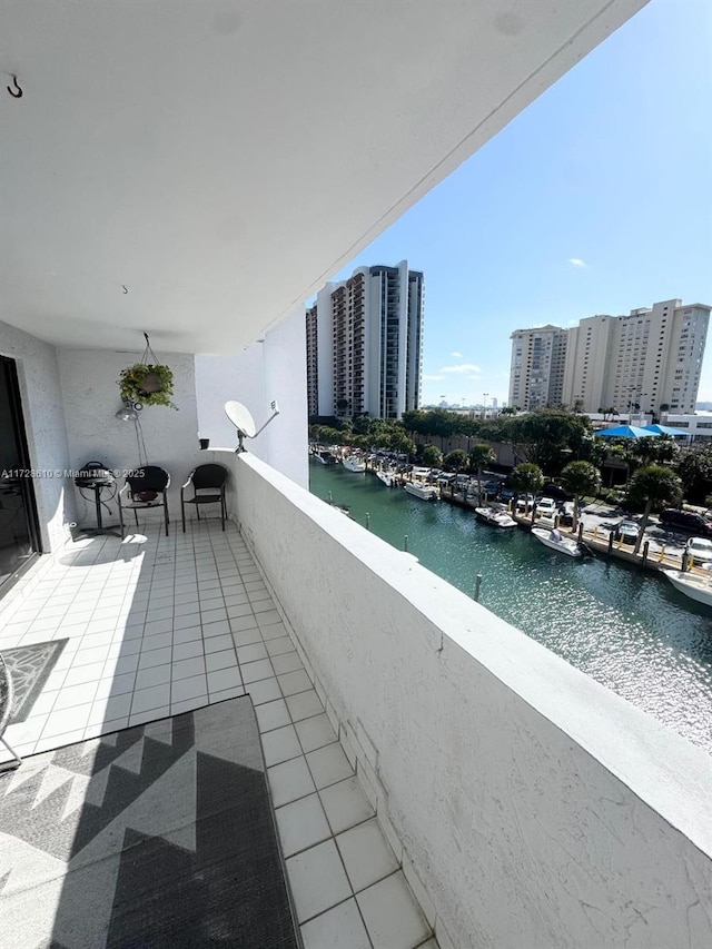 balcony with a water view