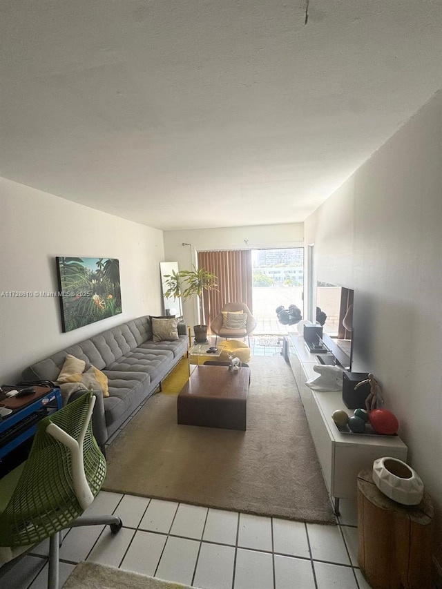 view of tiled living room