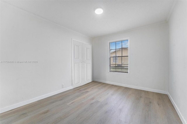 empty room featuring light wood-type flooring