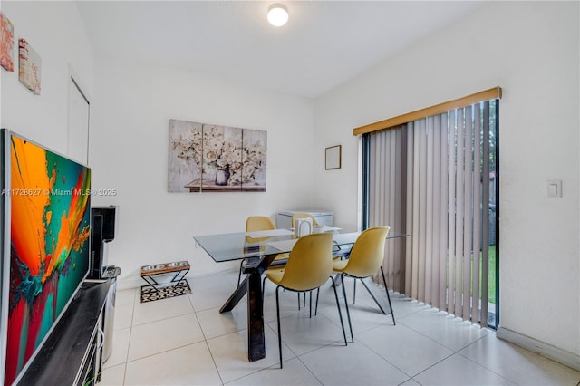 view of tiled dining room